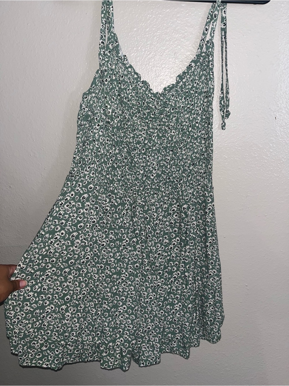 Green Floral Romper